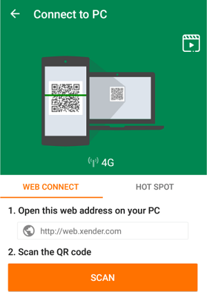 How to Use Xender Web using Web Connect